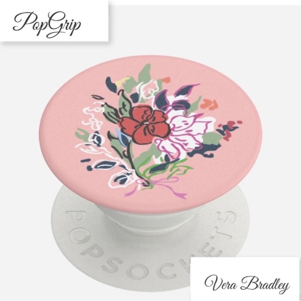 Vera Bradley Pop Socket. Hope Blooms Pink Pattern